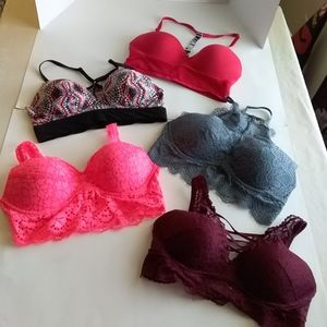 Victoria's Secret Mixed Lot of 5 PINK Bralettes M
